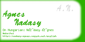 agnes nadasy business card